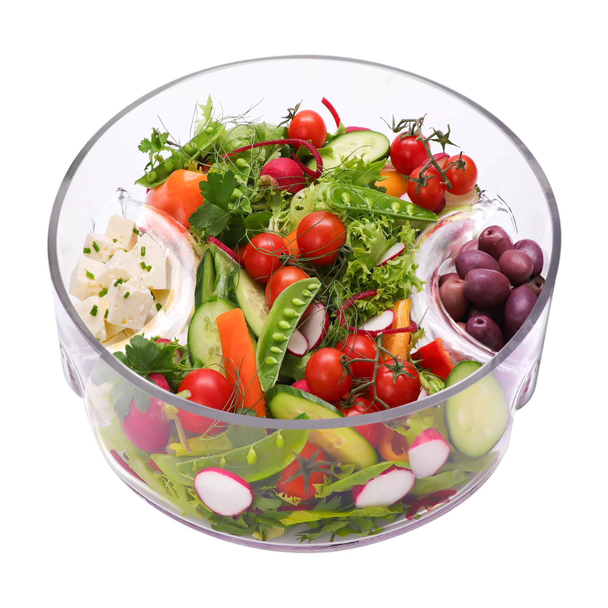 Consol Glass Genoa Serving Bowl ( 3 Sections ) - Image 2