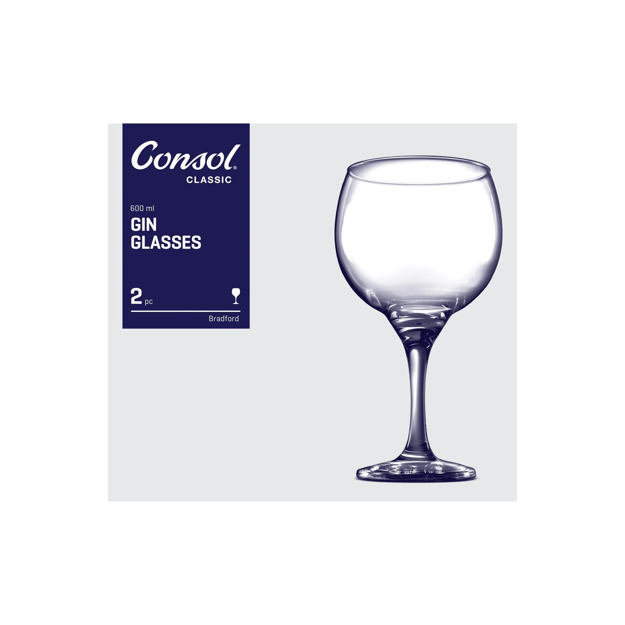 Consol Glass Bradford Gin Stemmed 600ml 2 Pack - Image 3