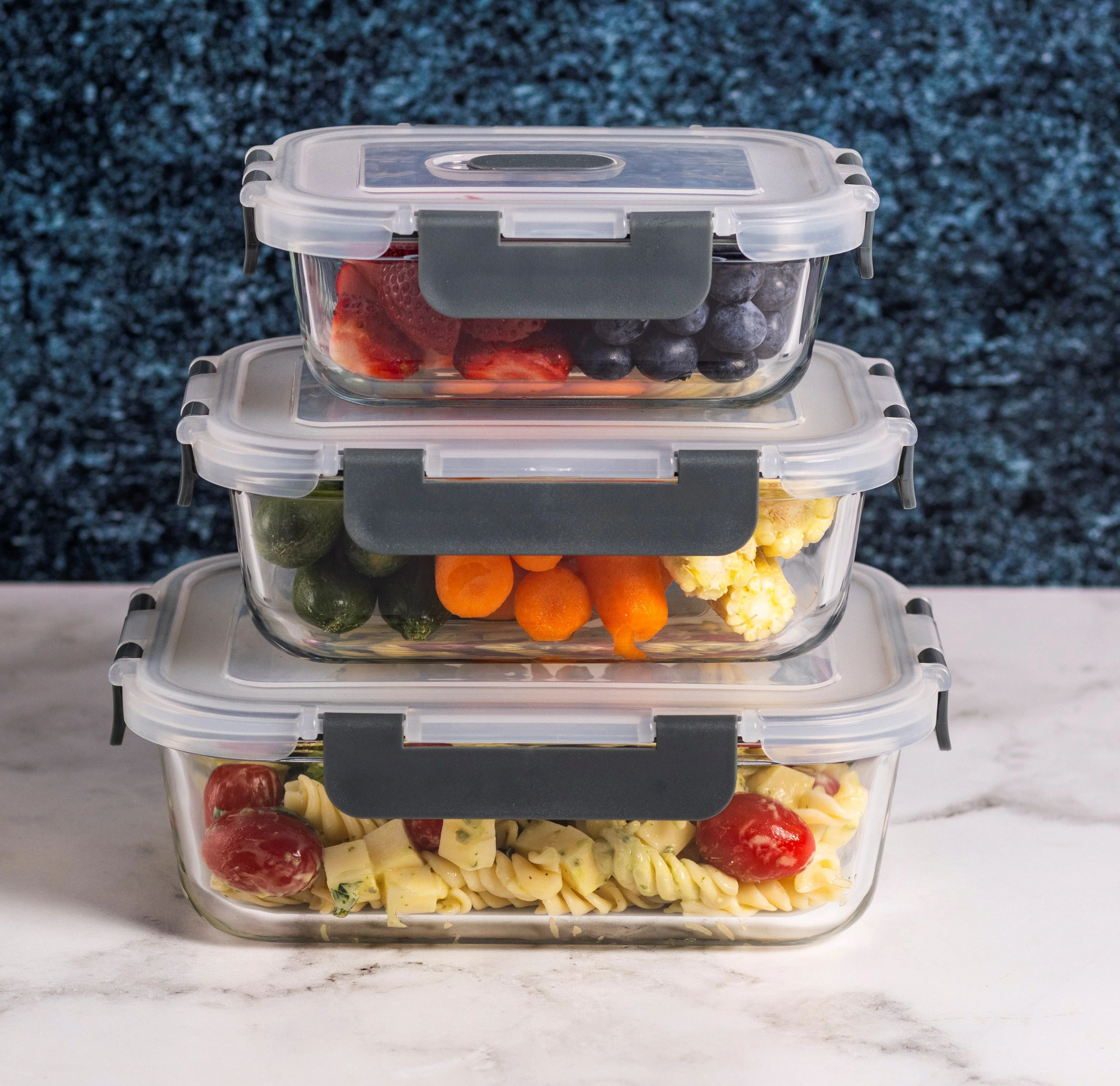 Consol Glass Madrid Rectangular Storage Container  630ml With Clip On Vent Lid - Image 3