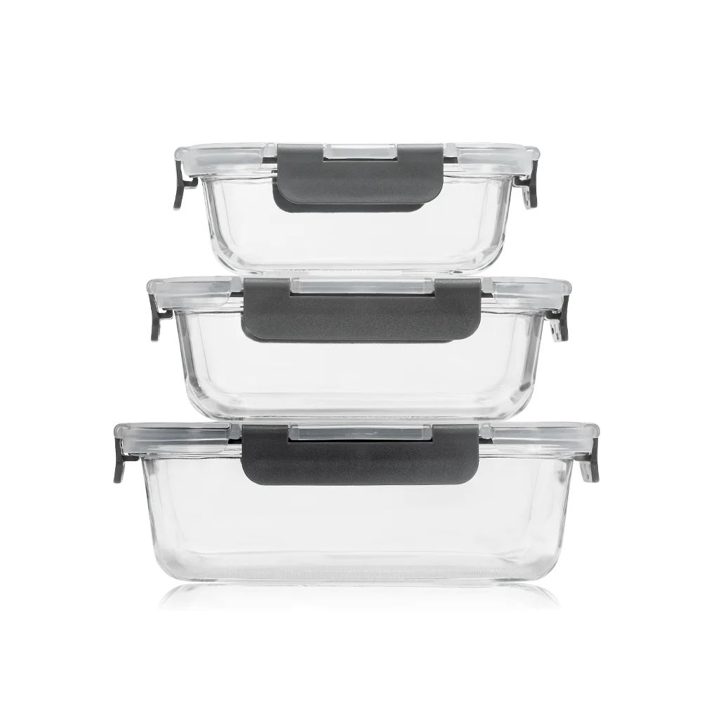 Consol Glass Madrid Rectangular Storage Container 1000ml (1L) - Image 2